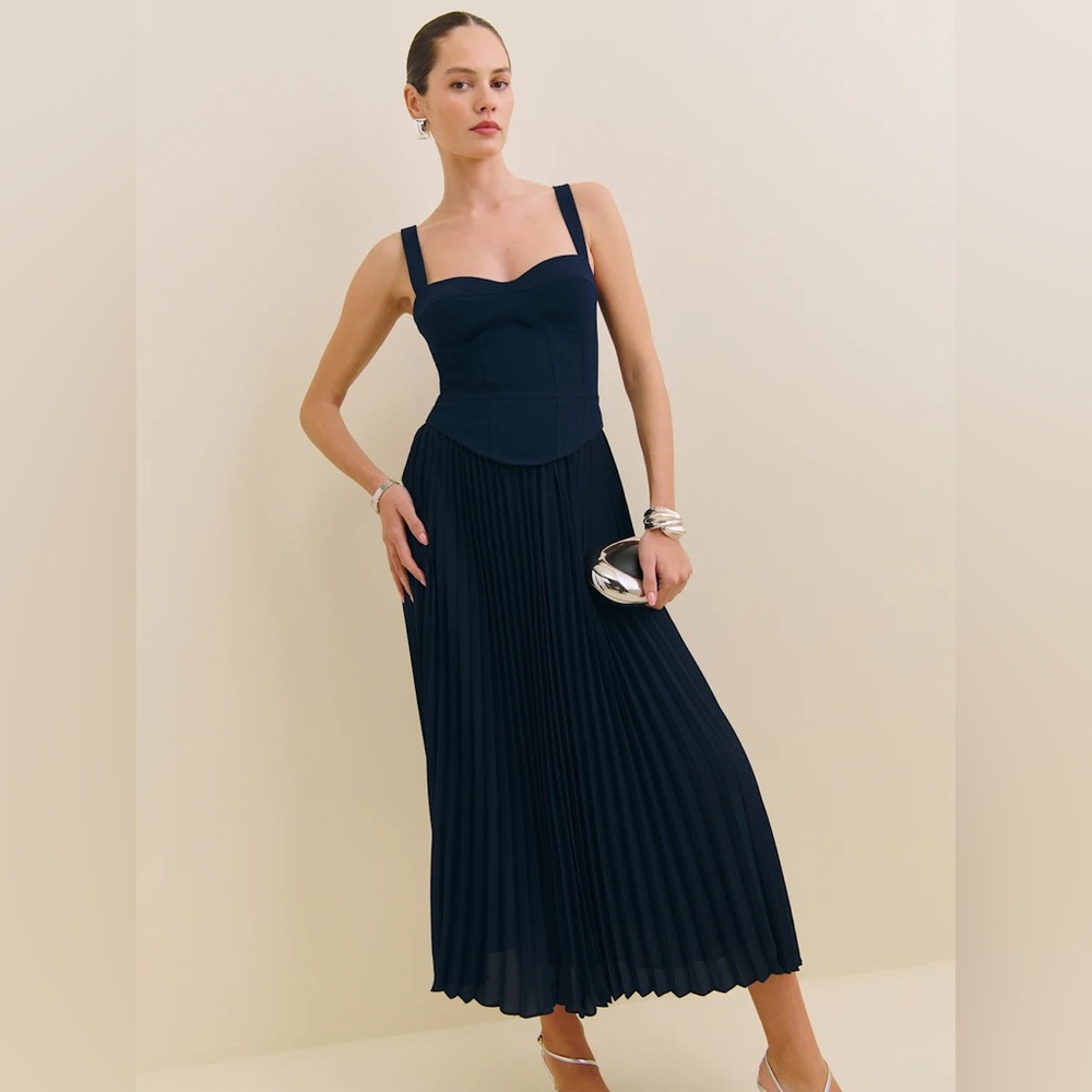 Reformation Navy Midi Dress